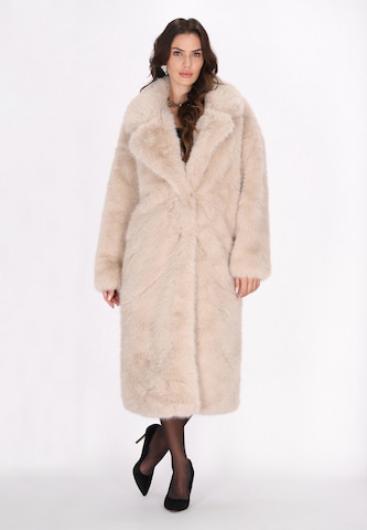 faina Wintermantel in Beige: voorkant