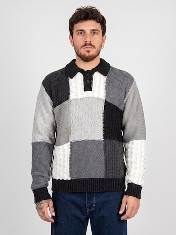 Obey Trui 'Patchwork' in Gemengde kleuren: voorkant