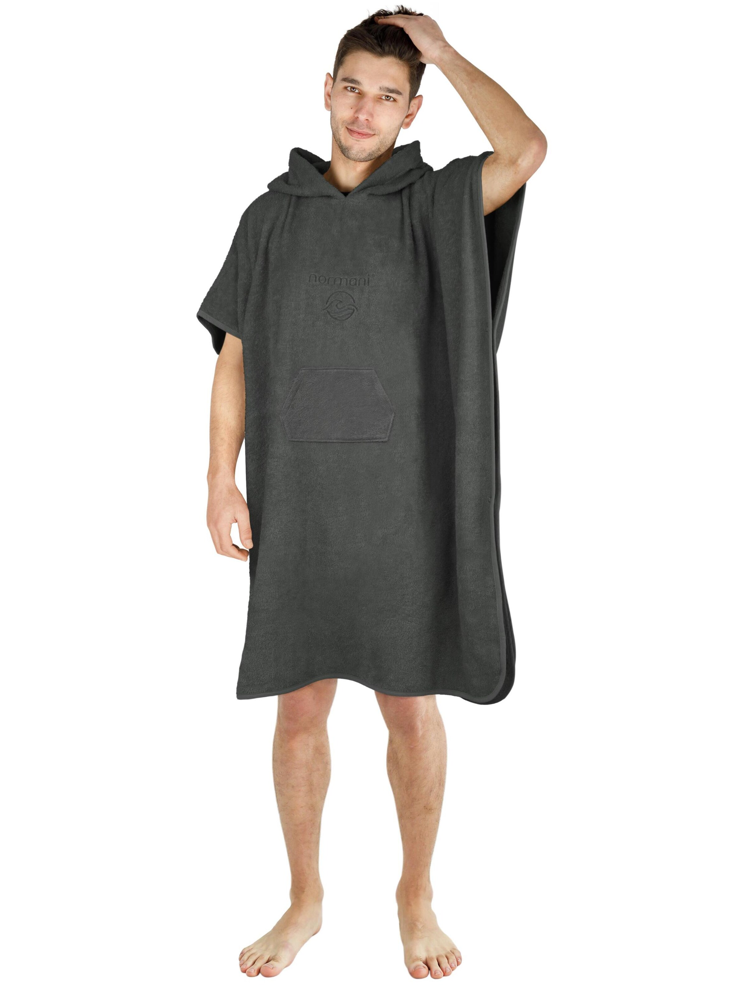 normani Bathrobe short 'Sitra' in Grey