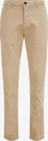 smėlio WE Fashion Prigludęs „Chino“ stiliaus kelnės: priekis