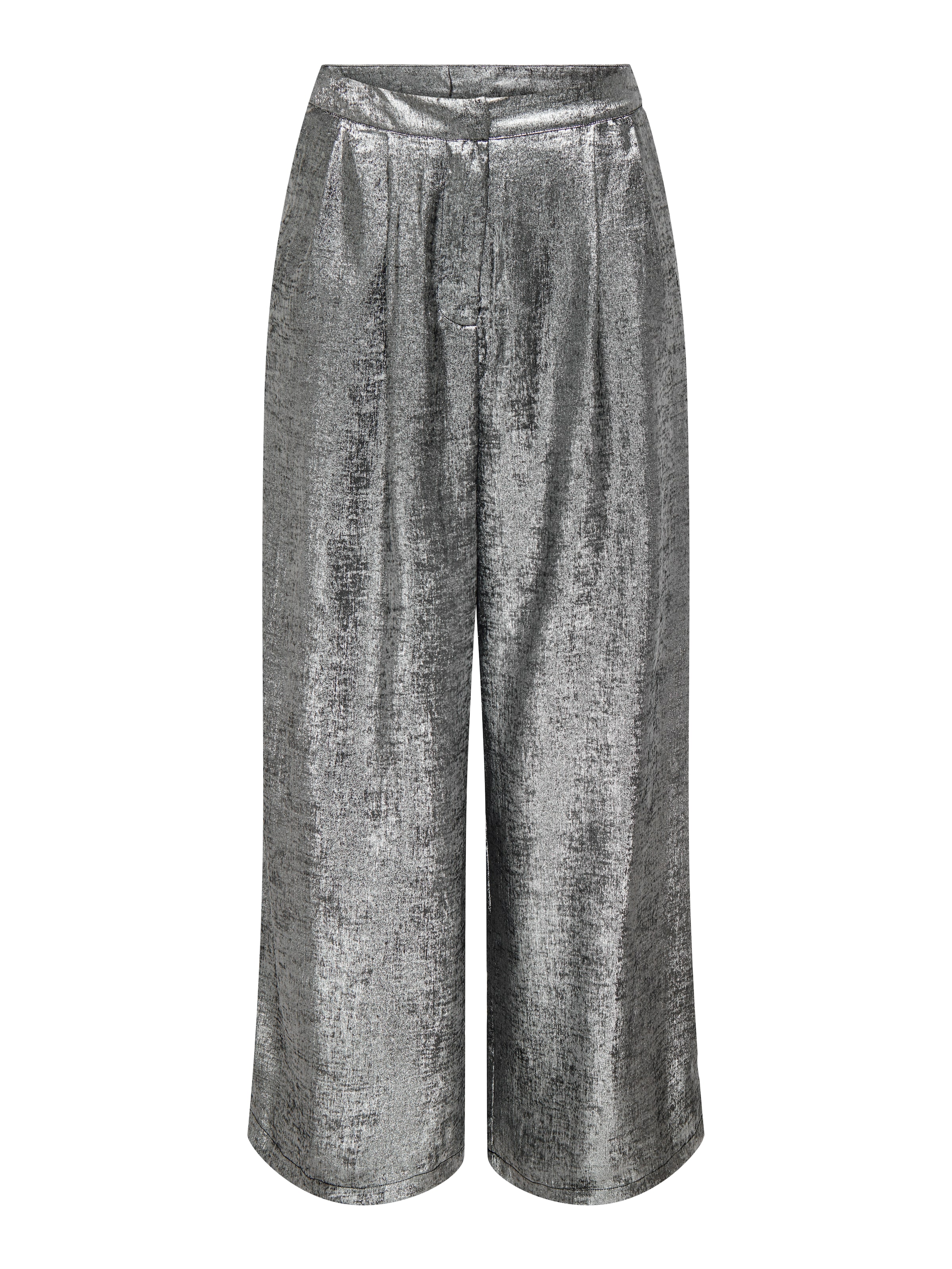 ONLY Wide Leg Bukser i sølv: forside