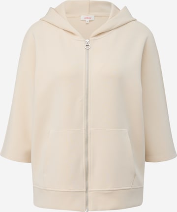 s.Oliver Zip-Up Hoodie in Beige: front