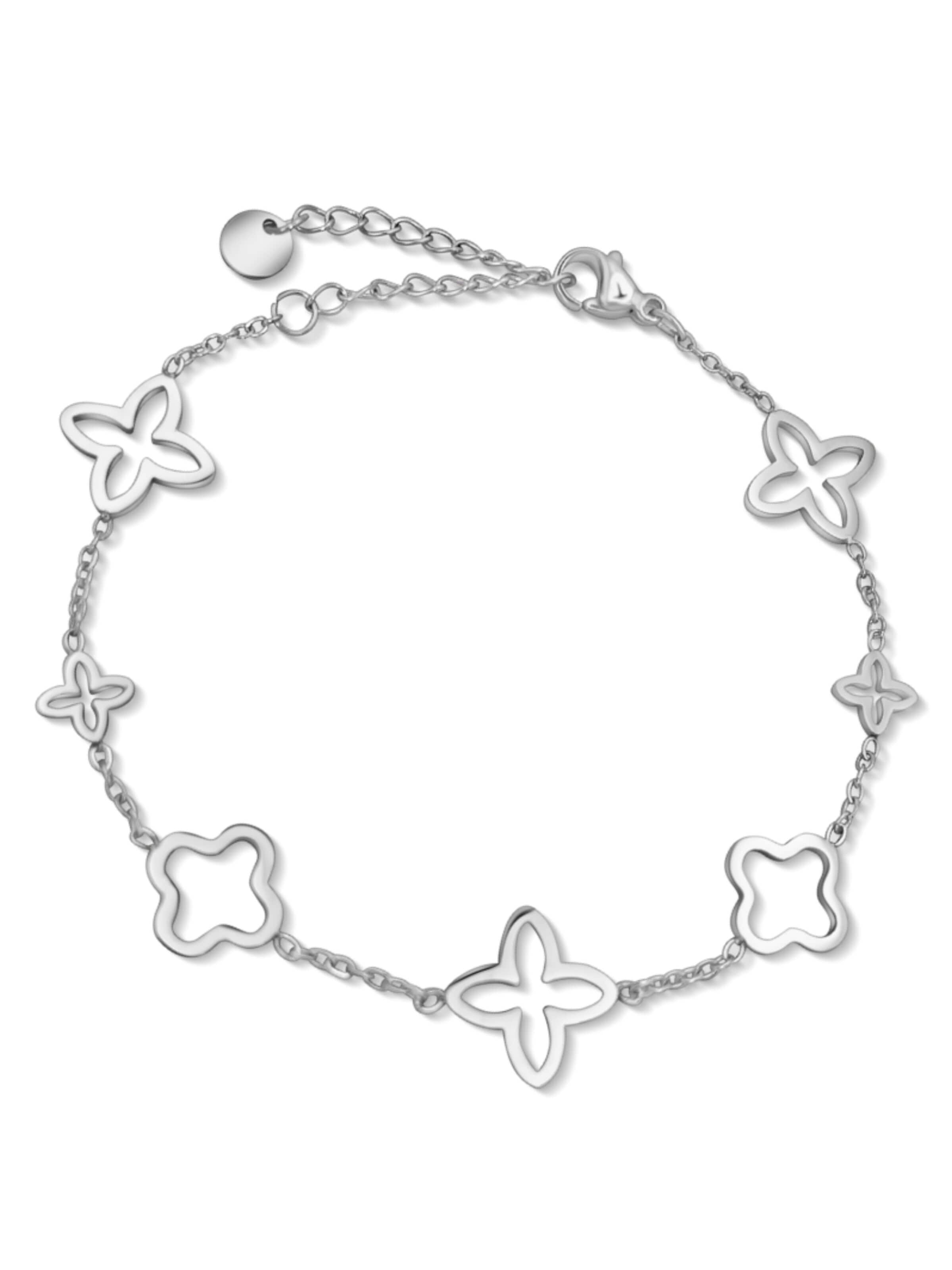 Pure Schmuck Armband 'Clover Infinity'‌‌‌‌‌‌‌ in Silber: Vorderseite