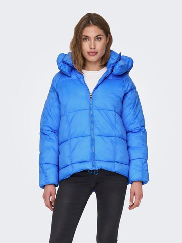 ONLY Zimní bunda 'MOON' – modrá: přední strana