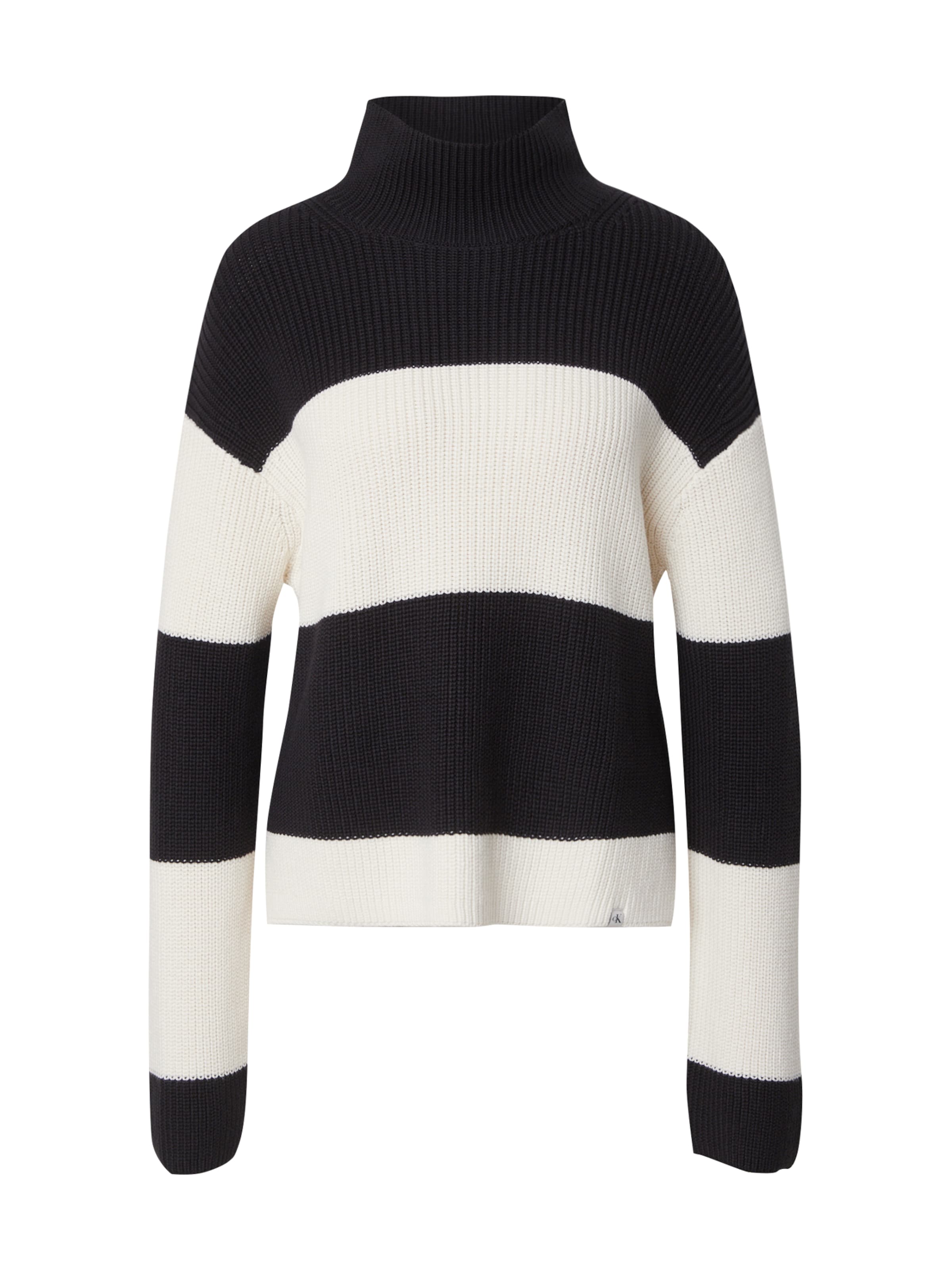 Calvin Klein Jeans Πουλόβερ 'CHUNKY' σε μαύρο / λευκό, Άποψη προϊόντος