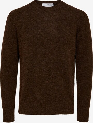 SELECTED HOMME Sweater 'Rai' in Brown: front