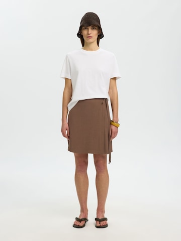 SELECTED Nederdel i brun