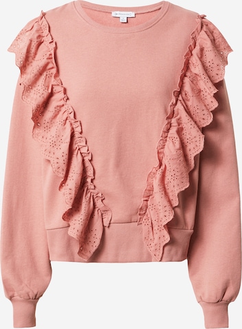 Sweat-shirt 'Broderie Frill' Warehouse en rose : devant