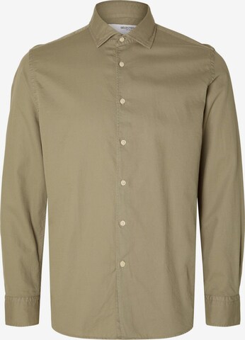 SELECTED HOMME Button Up Shirt in Green: front