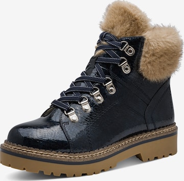 Tamaris Schnürstiefelette in Blau: Vorderseite