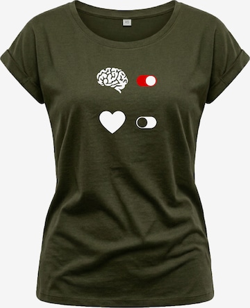 MAKAYA Shirt 'BrainOn' in Green: front