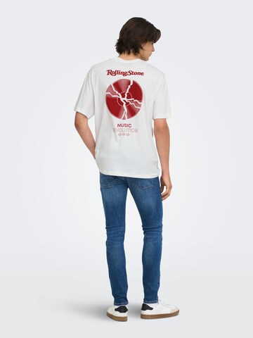 Only & Sons - Camiseta 'ONSROLLING STONE' en blanco