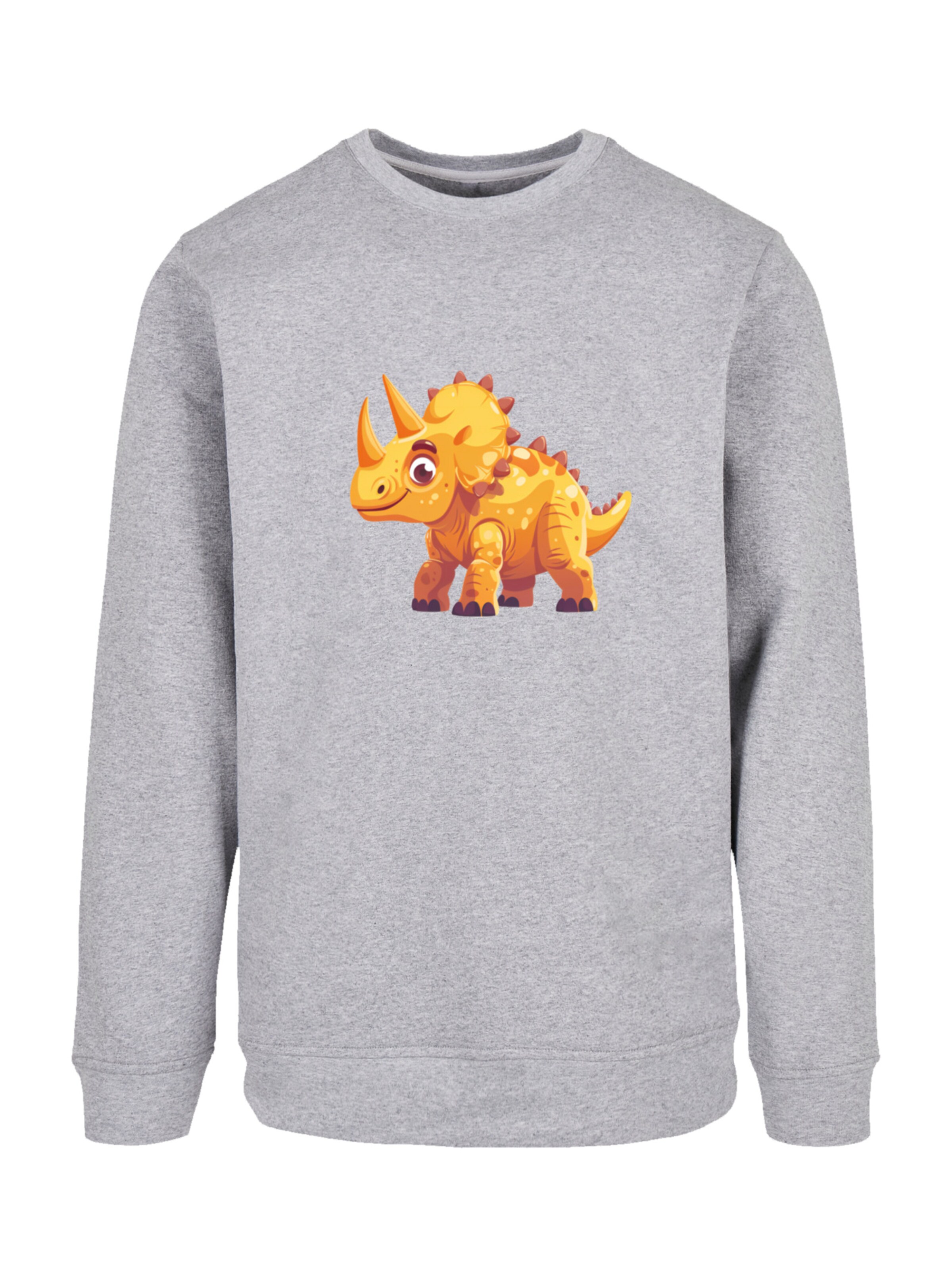 Sweat-shirt 'Süßer Triceratops Dinosaurier' F4NT4STIC en gris : devant