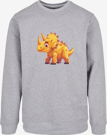 Sweat-shirt 'Süßer Triceratops Dinosaurier' F4NT4STIC en gris : devant