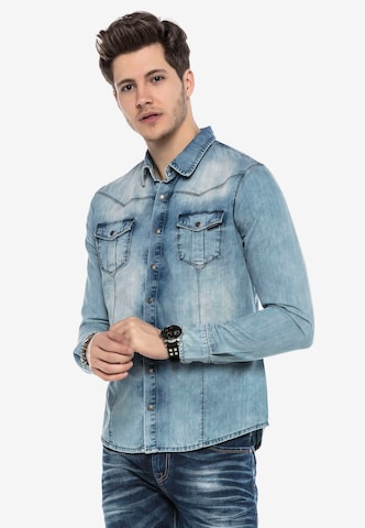 CIPO & BAXX Regular fit Overhemd in Blauw