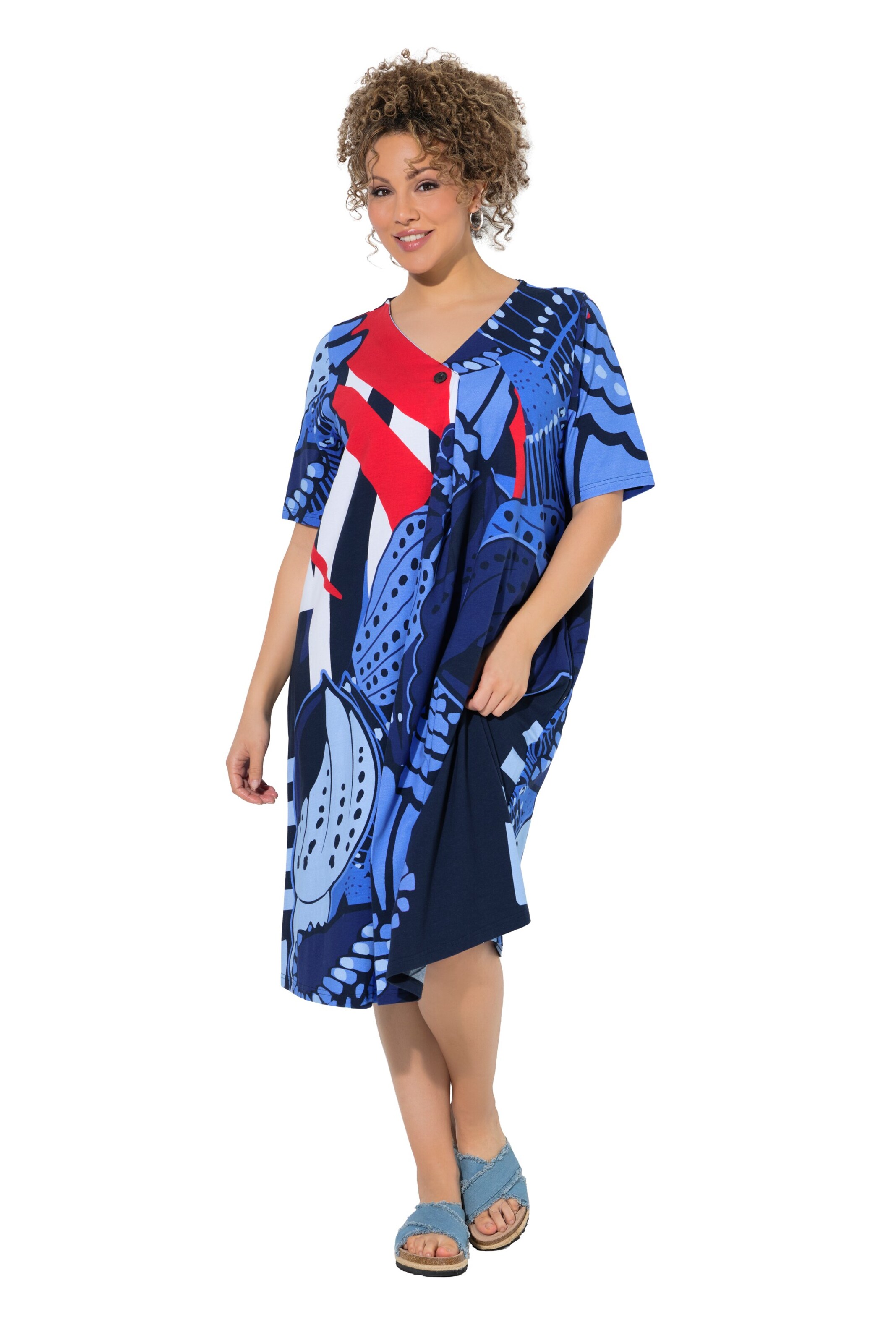 Ulla Popken Kleid in Blau: Vorderseite