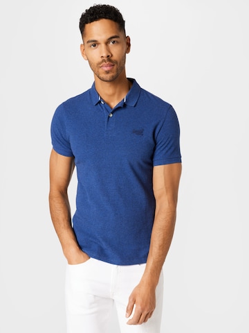 Superdry Shirt 'CLASSIC PIQUE' in Blue: front
