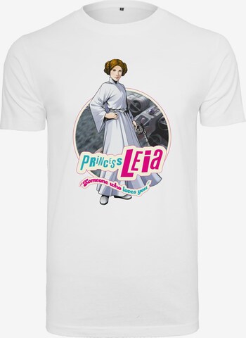 T-Shirt 'Star Wars Leia' Merchcode en blanc : devant