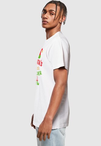 Maglietta 'Christmas Santa´s Little Helper' di Merchcode in bianco