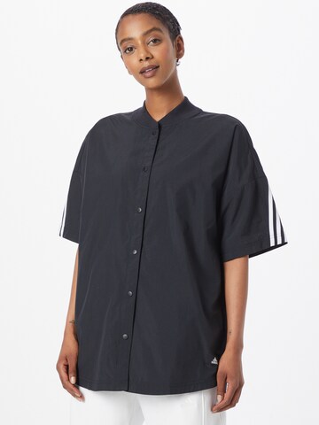 ADIDAS SPORTSWEAR Athletic button up shirt in Black: front