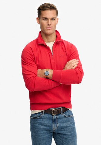 Superdry Trui 'Essential Logo Henley' in Rood: voorkant