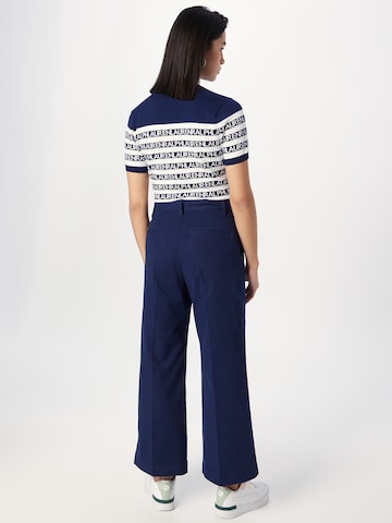 Wide leg Pantaloni cu dungă de la Polo Ralph Lauren pe albastru