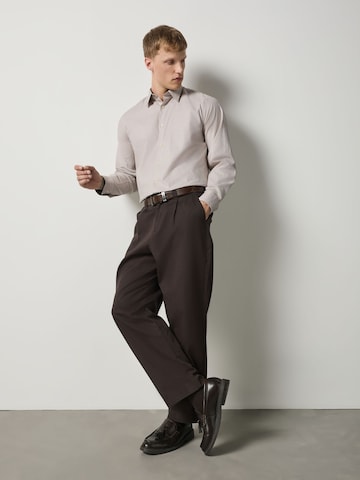 Next Regular fit Button Up Shirt in Beige: front