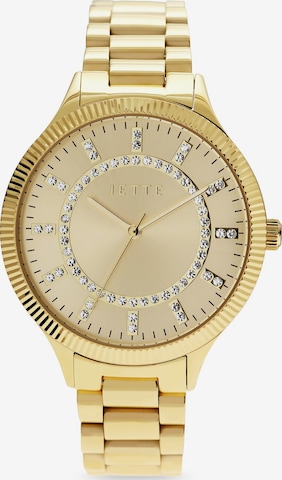 JETTE Analoguhr in Gold: Vorderseite