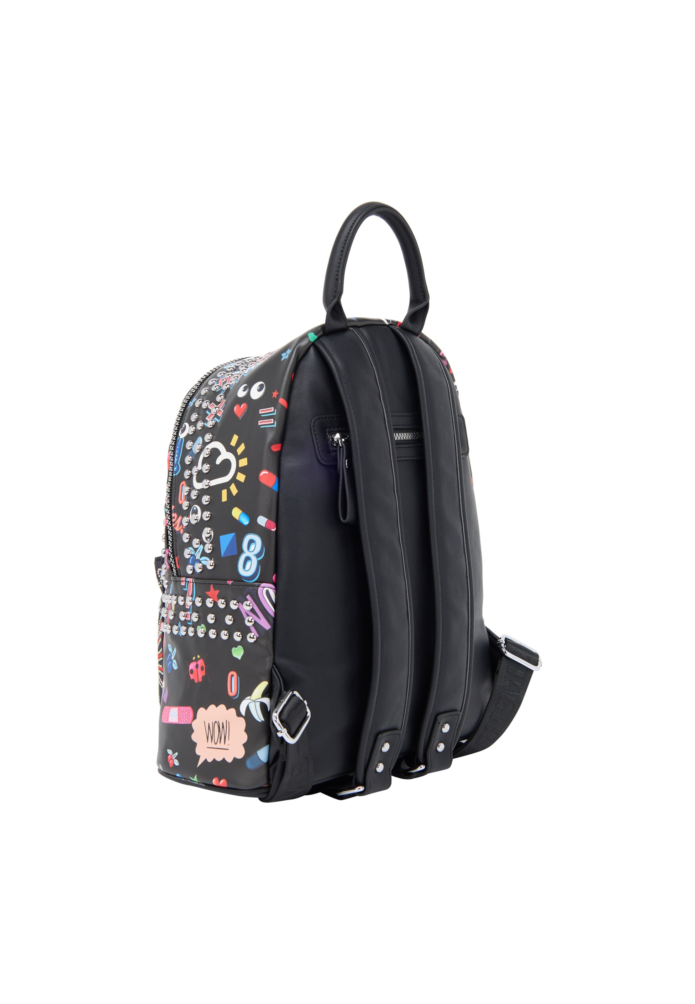 MYMO Rucksack 'Pop Eyetheme' in Schwarz