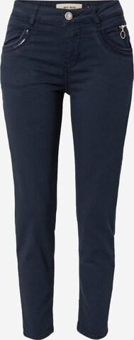 MOS MOSH Slimfit Broek in Blauw: voorkant