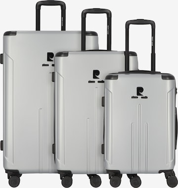 PIERRE CARDIN Suitcase Set in Silver: front