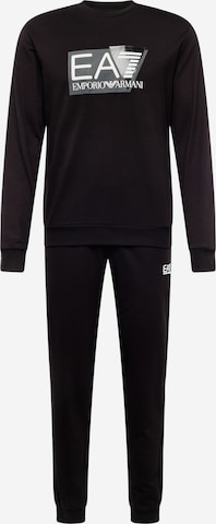 EA7 Emporio Armani Joggingpak in Zwart: voorkant