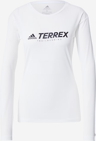 adidas Terrex Functioneel shirt 'Primeblue' in Wit: voorkant