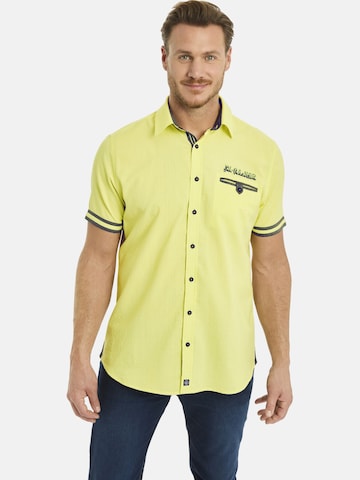Jan Vanderstorm Comfort fit Button Up Shirt 'Mawens' in Yellow: front