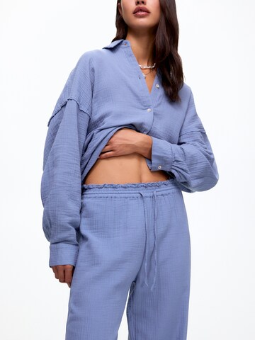Pull&Bear Wide leg Trousers in Blue