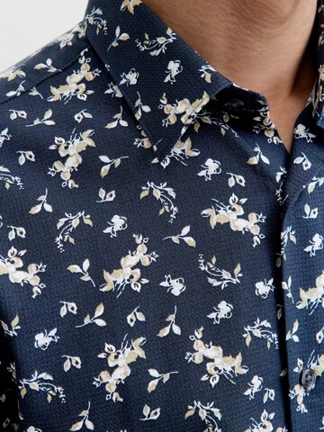 JACK & JONES Comfort fit Button Up Shirt 'York' in Blue