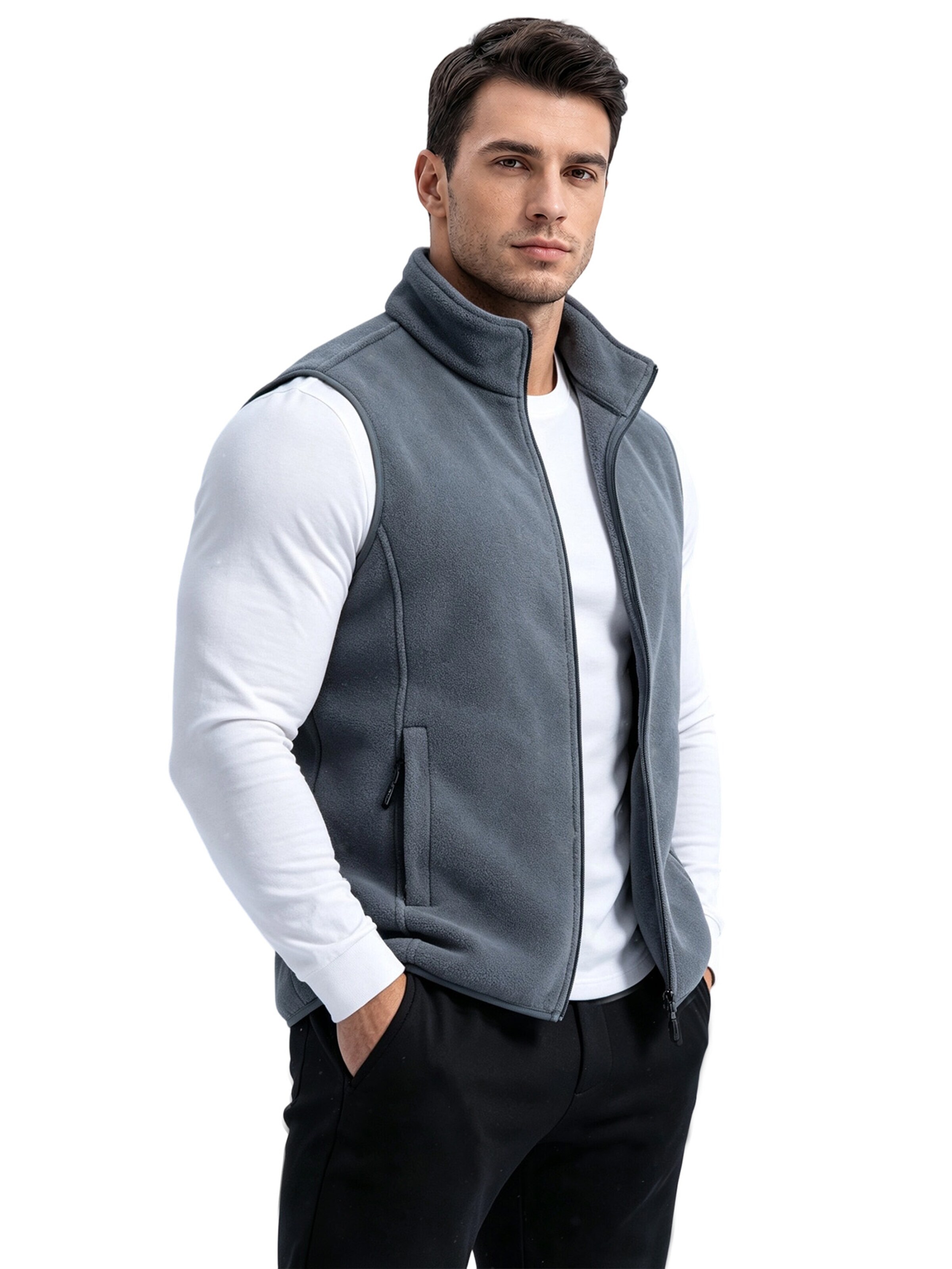 Magicshe Vest 'Fleeceweste' in Grey