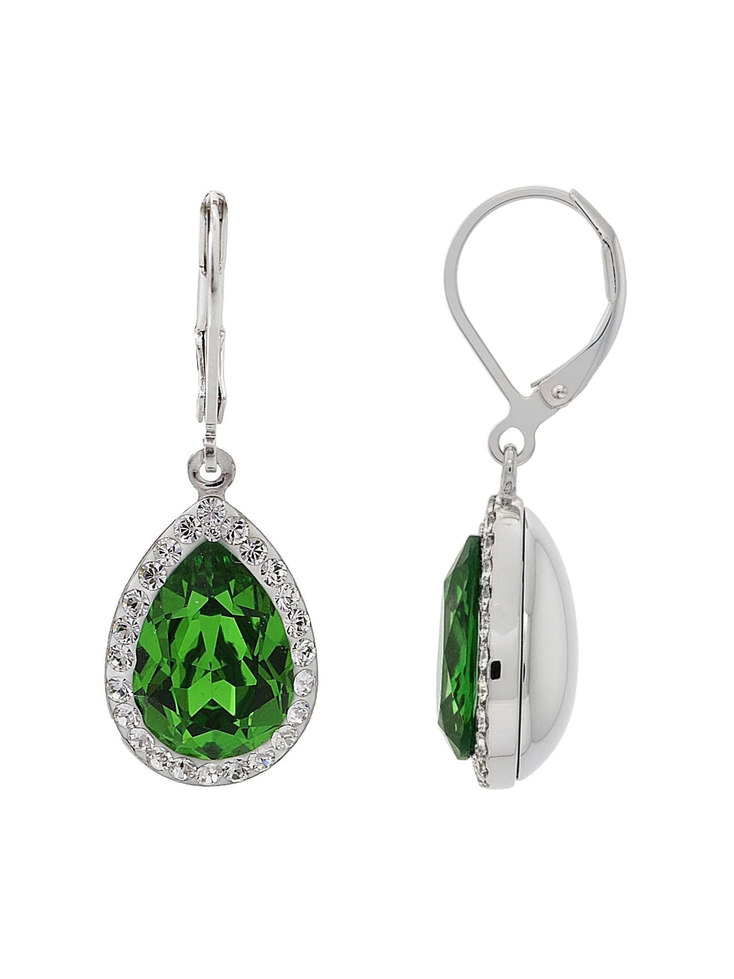 EXCLUSIVE EDITION Kolczyki 'Agidel adorned with Swarovski crystals' w kolorze zielony