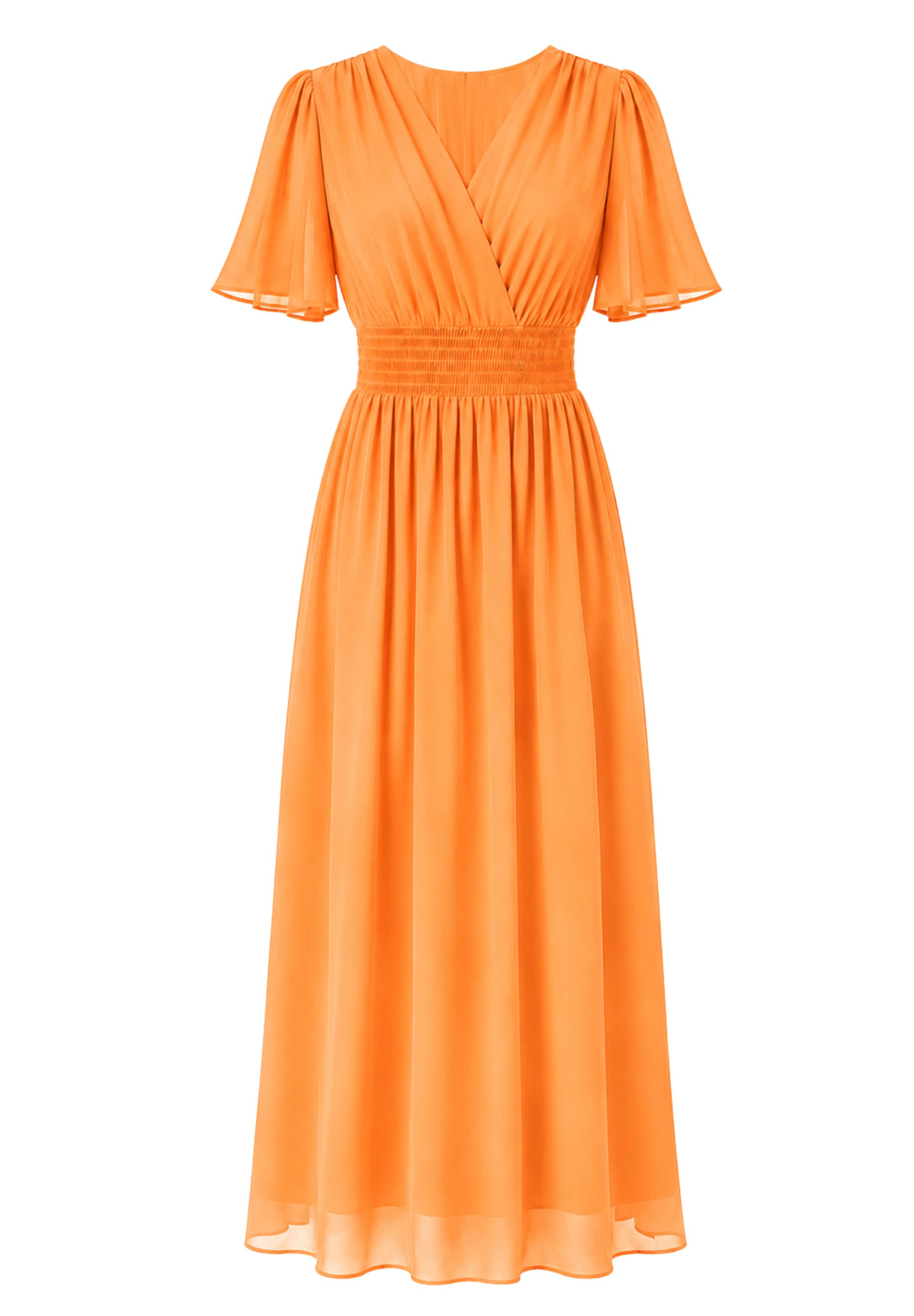 Elara Dress in Orange: front