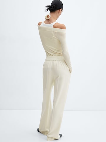 MANGO Wide leg Pantalon 'Pina' in Beige