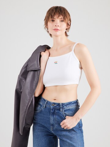 Calvin Klein Jeans Top 'PRIDE' in White: front