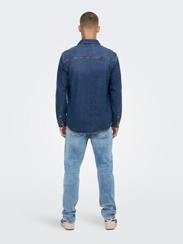 Only & Sons - Regular Fit Camisa 'CAMON' em azul