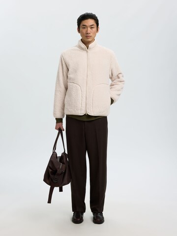 SELECTED Fleecejakke i beige