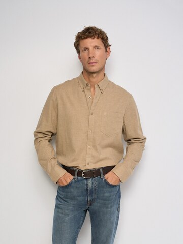 Salsa Jeans Regular fit Overhemd in Beige: voorkant