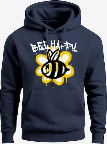 Neverless Sweatshirt 'Bee Happy' in Blau: Vorderseite