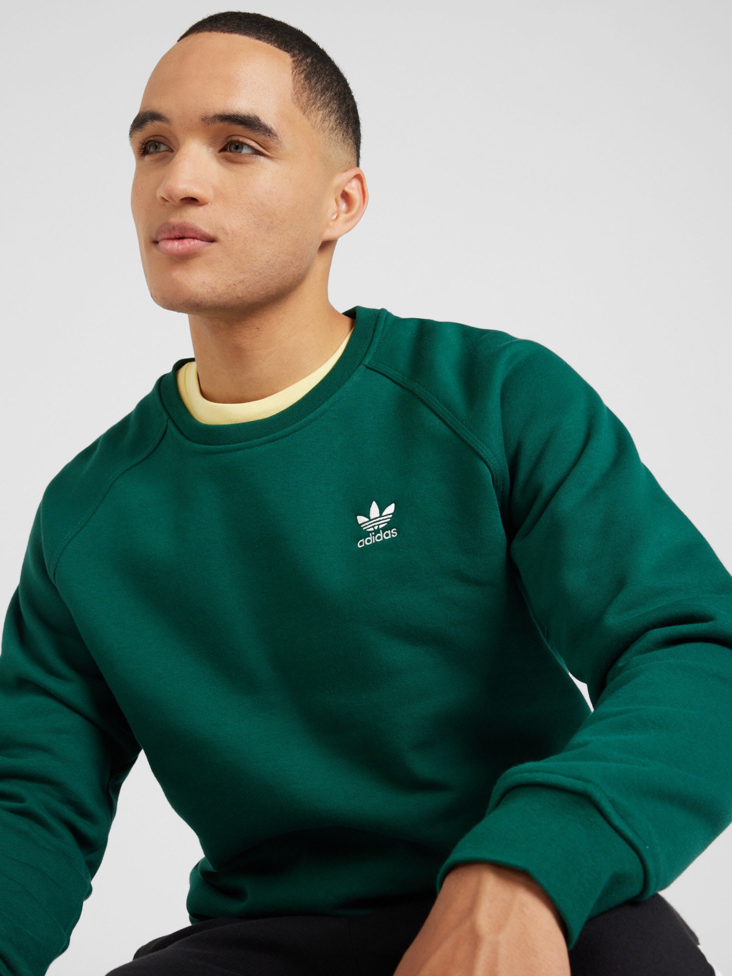 ADIDAS ORIGINALS Sweatshirt Trefoil Essentials in Emerald ABOUT YOU