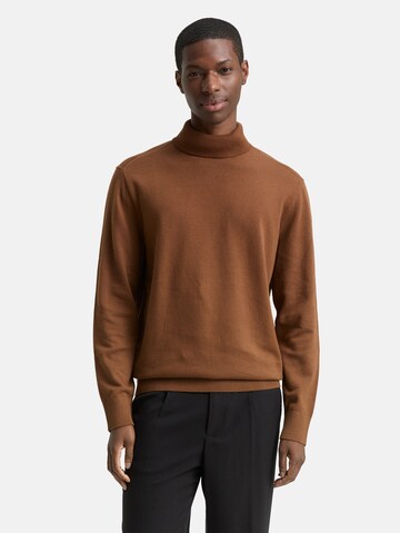 TOM TAILOR DENIM Sweater in Brown: front