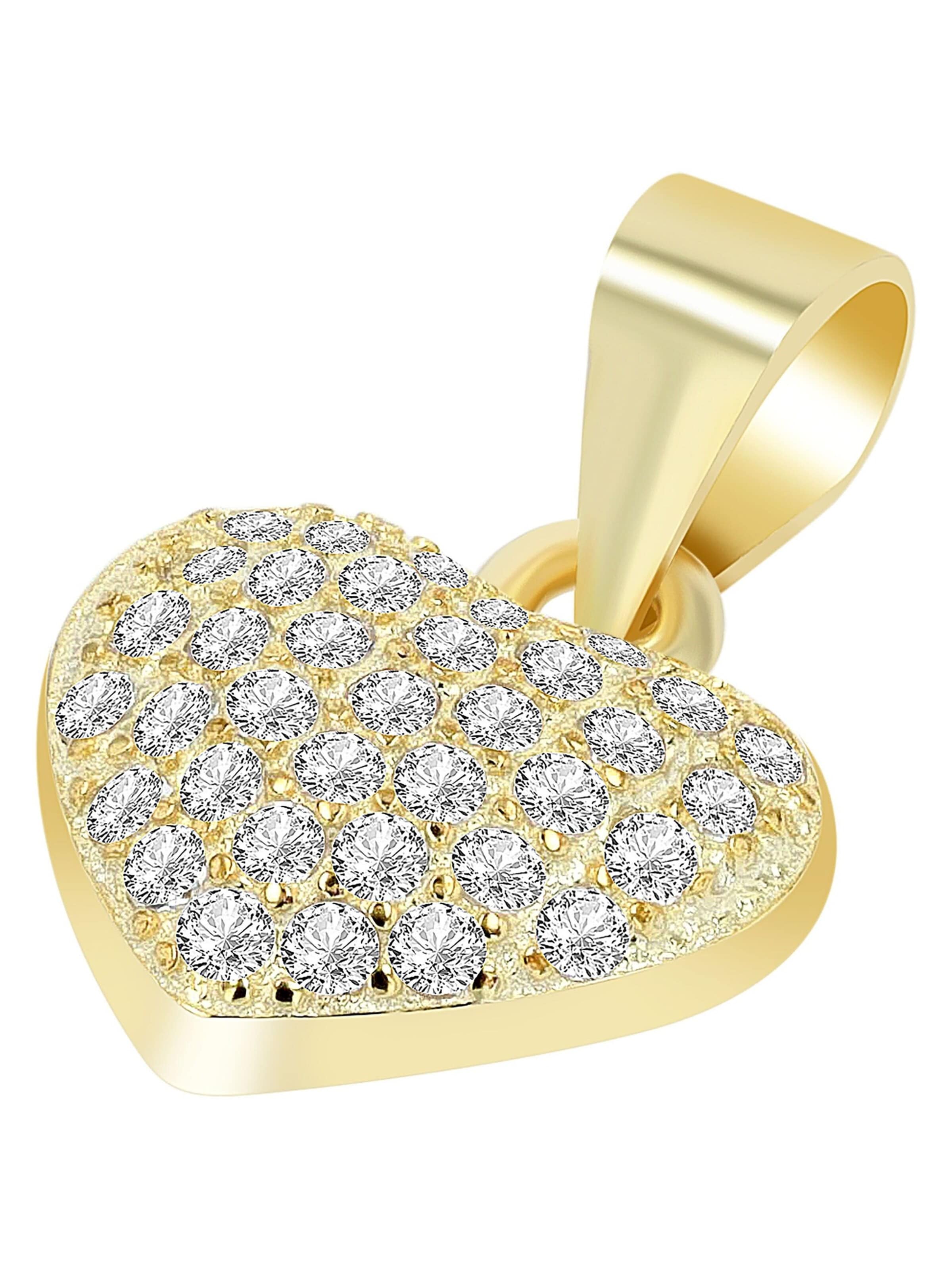 Akzent Pendant '"Yardila" aus 925 Sterlingsilber, rhodiniert, langlebig' in Gold: front