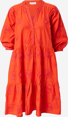 Flowers for Friends Shirt Dress in Orange: front