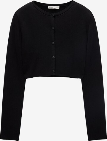 Pull&Bear Knit cardigan in Black: front